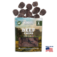 Kahoots beef chips packaging. made in the USA