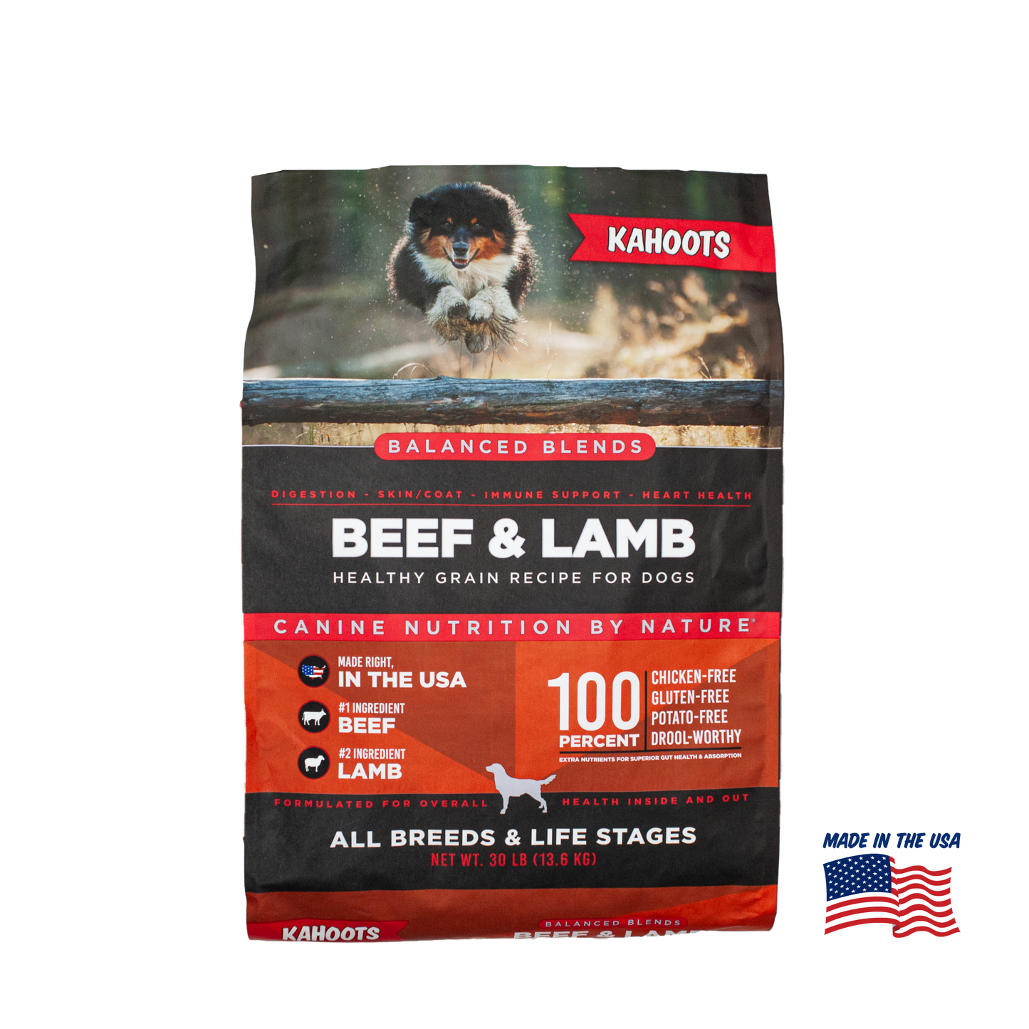 Beef and lamb kibble bag