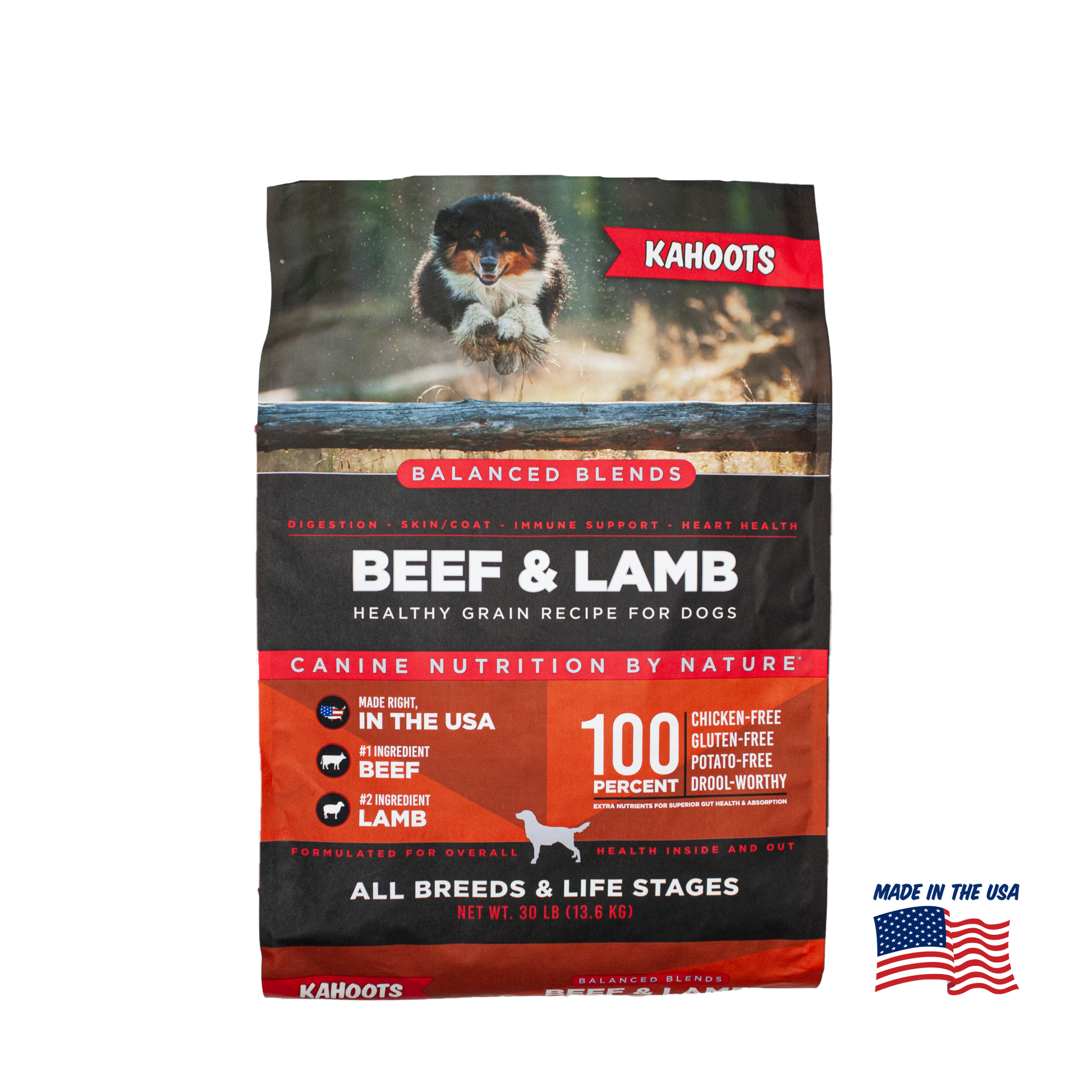 Beef and lamb kibble bag