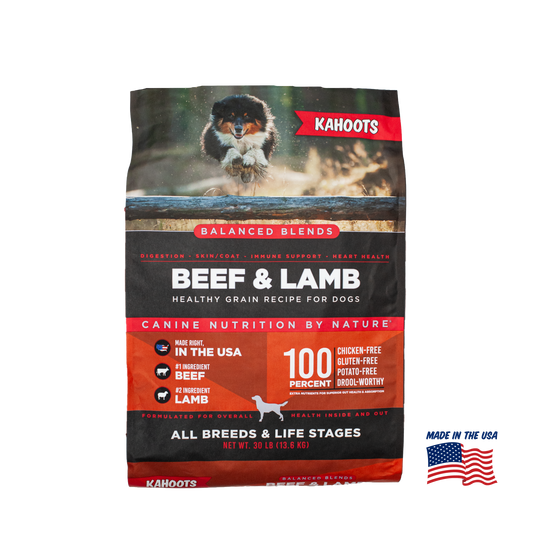 Beef and lamb kibble bag