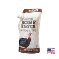 Kahoots turkey bone broth for pets, made in the USA