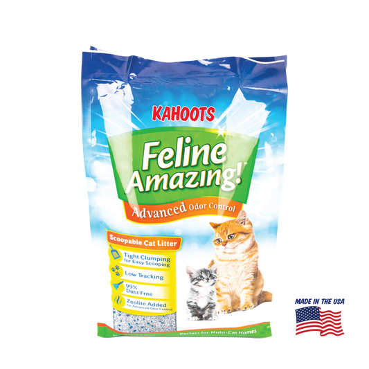 Kahoots advanced odor control clay cat litter, made in the USA