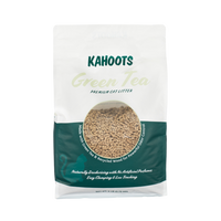 Kahoots green tea cat litter bag, back of bag