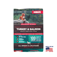 Kahoots turkey and rice wet dog food can, made in the USA