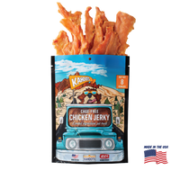 Kahoots chicken jerky packaging. Made in the USA