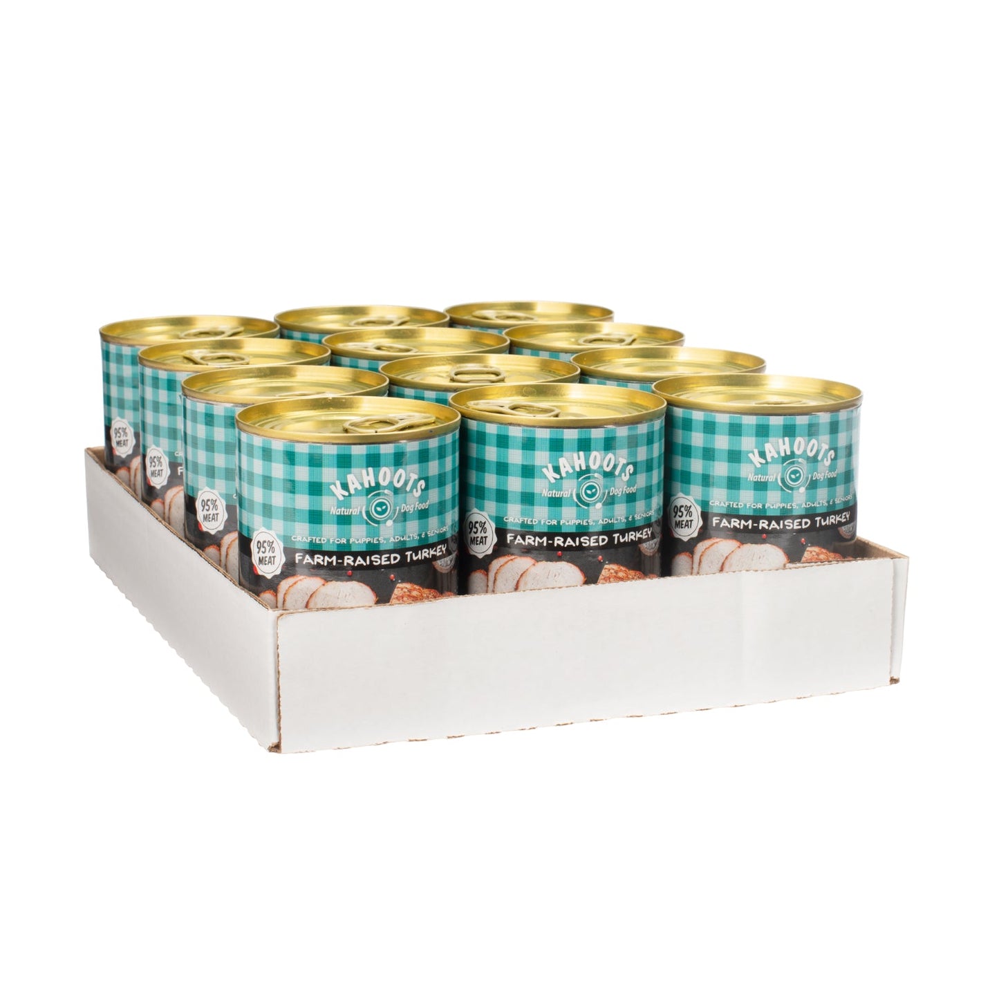 case quantity of farm raised turkey wet dog food