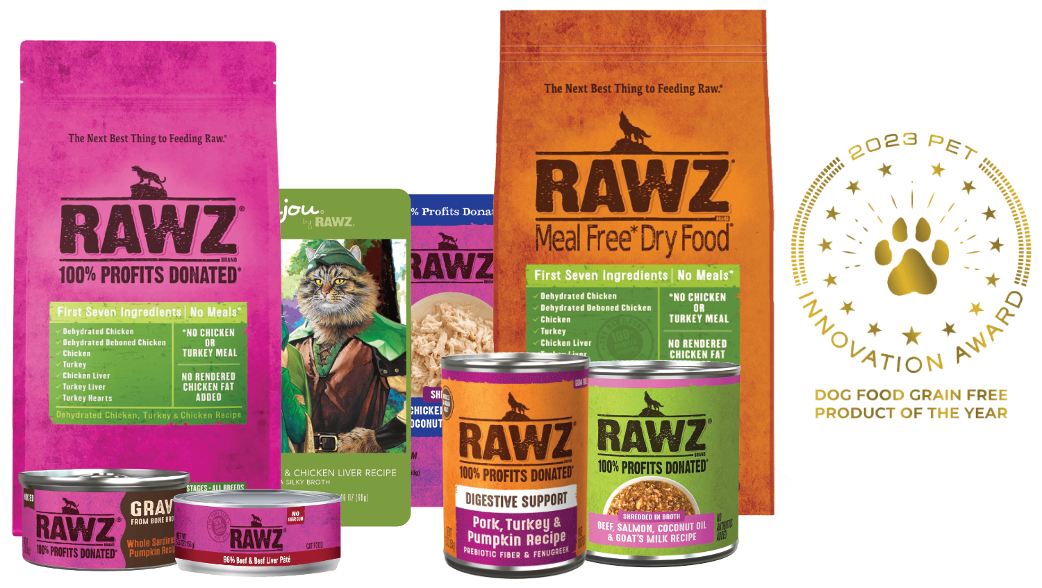 Rawz dog and cat food lineup