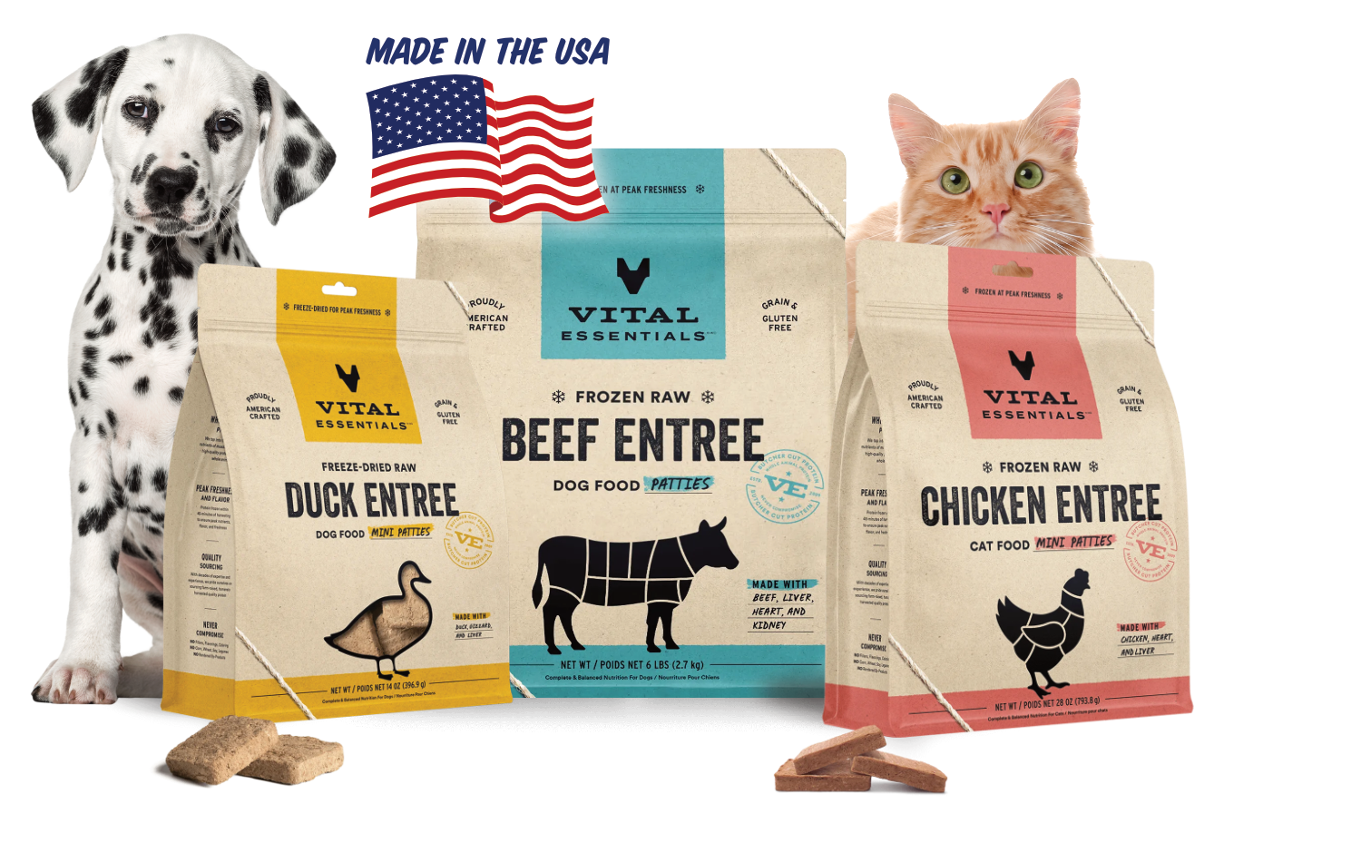 Vital essentials freeze-dried and frozen raw food for dogs and cats