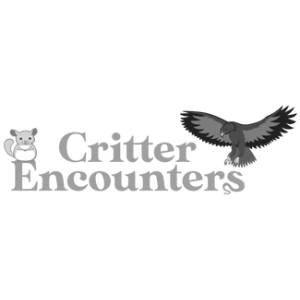 Logo of 'Critter Encounters' with cartoon animals on a white background