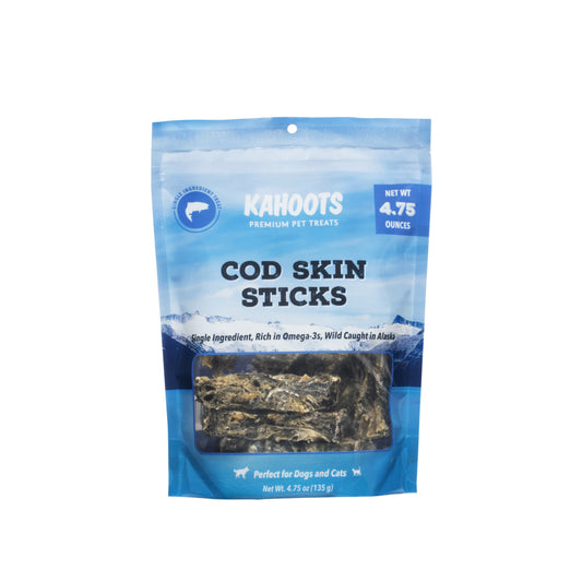 Cod skin sticks dog treat in bag