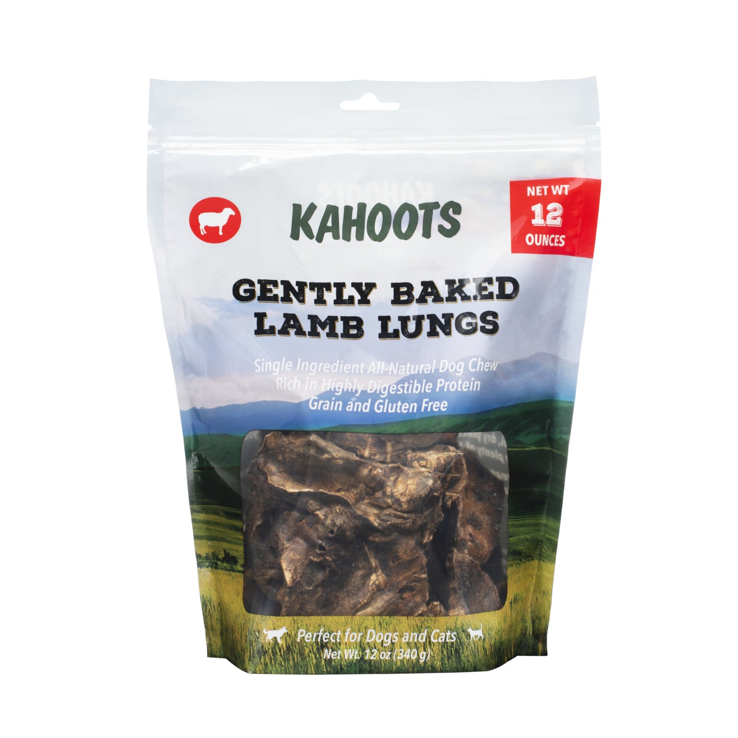 Lamb lung dog treats in bag