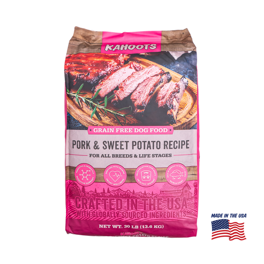 Kahoots Grain Free Pork Recipe dry dog food, 30 lb bag