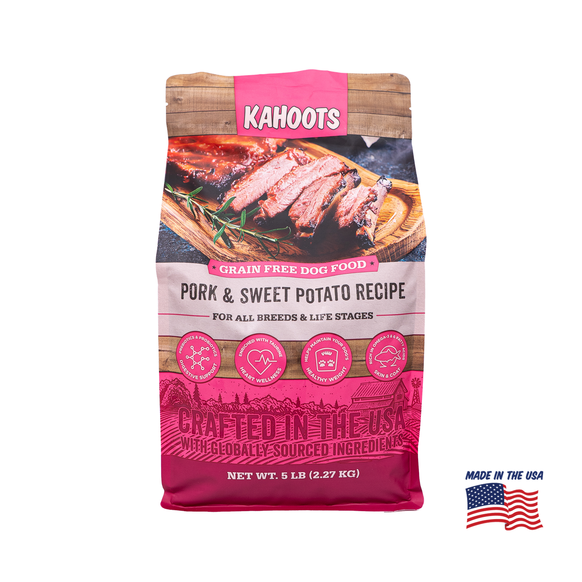 Kahoots Grain Free Pork Recipe dry dog food, 5 lb bag