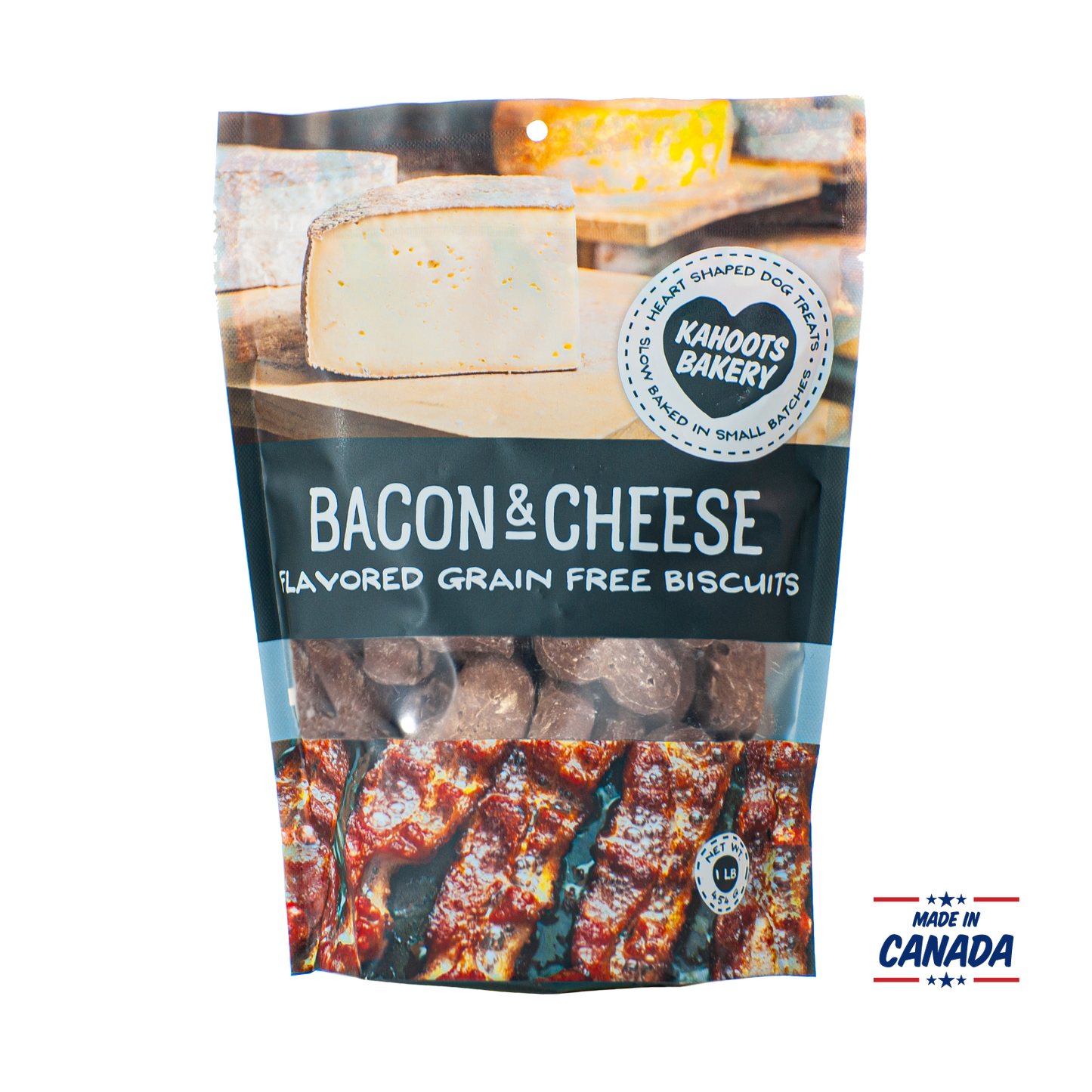 Bacon & Cheese grain free biscuits made in Canada