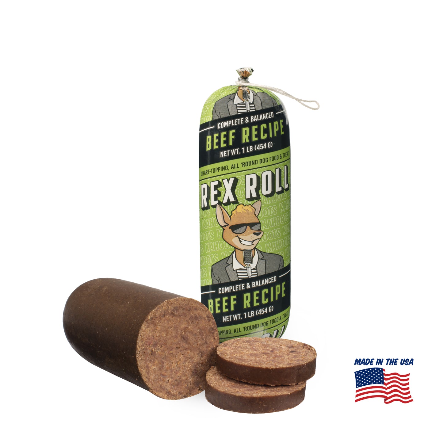 Kahoots rex rolls, beef, made in America, 1 pound