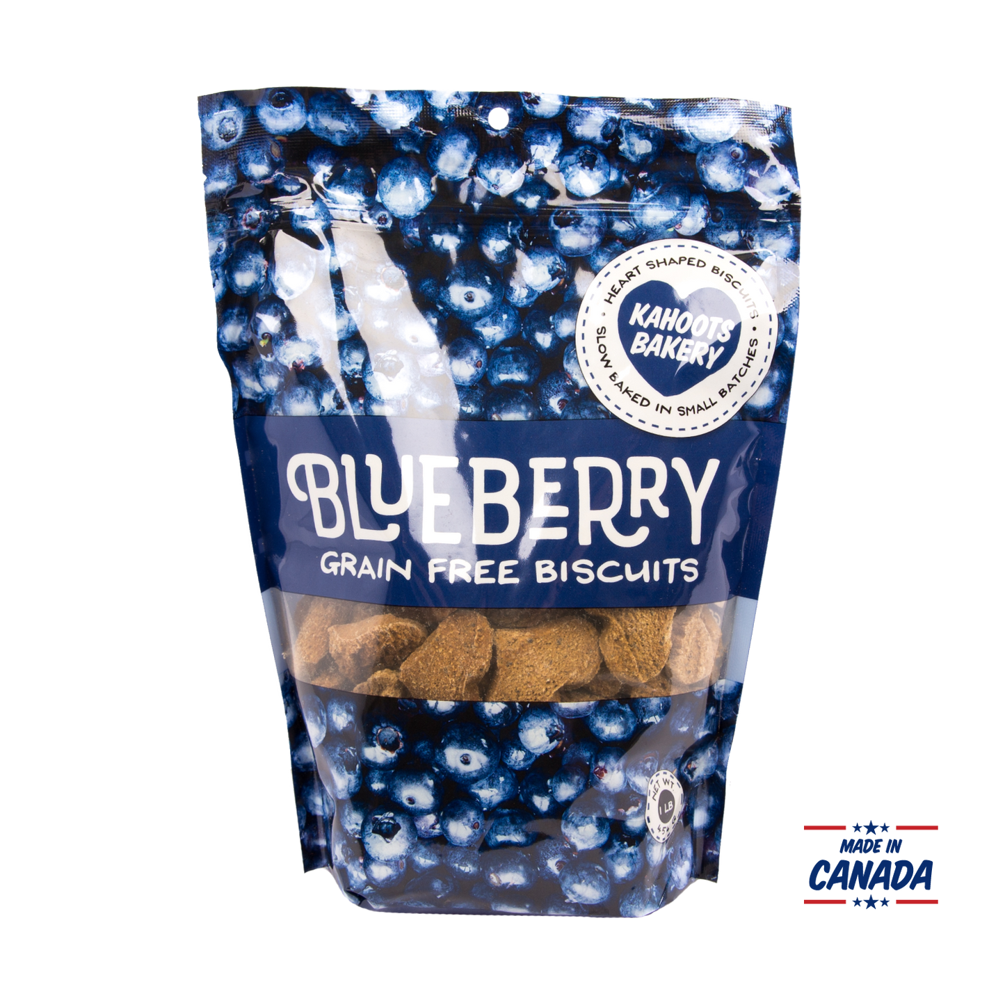 Blueberry grain free biscuits made in Canada