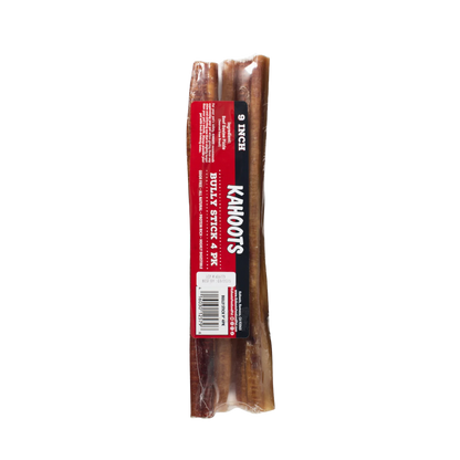 Kahoots 9 inch bully sticks, 4 pack