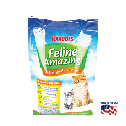 Kahoots advanced odor control clay cat litter, made in the USA