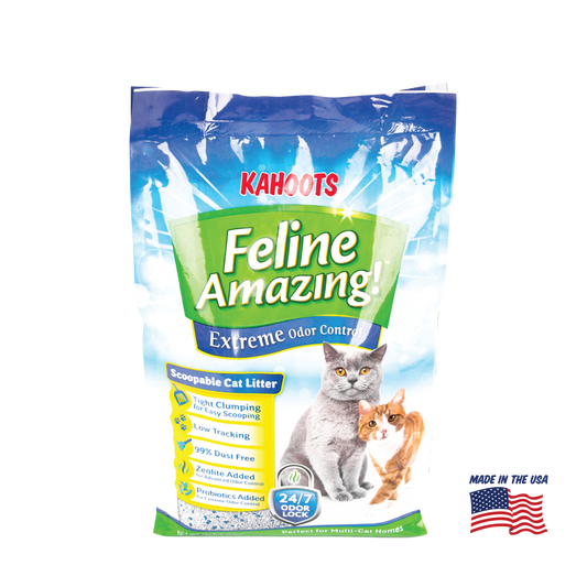 Kahoots extreme odor control clay cat litter, made in the USA