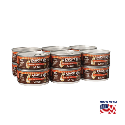 Kahoots chicken wet cat food can, made in the USA