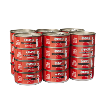 case quantity of Red meat tuna and salmon wet cat food