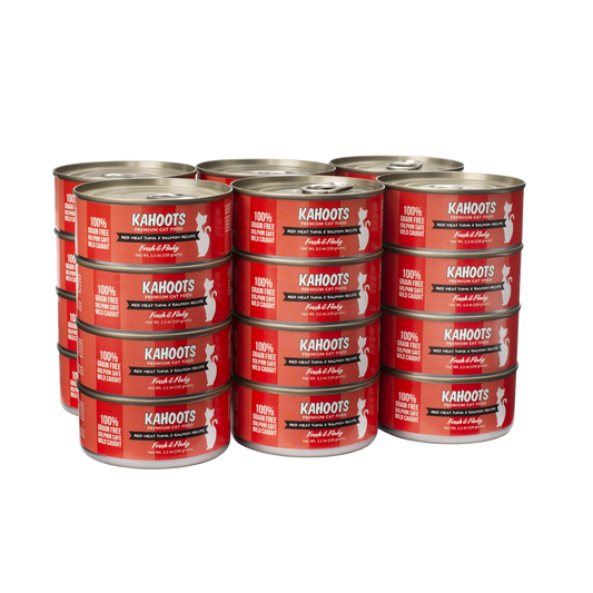 case quantity of Red meat tuna and salmon wet cat food
