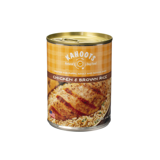 Can of chicken & rice pate dog food