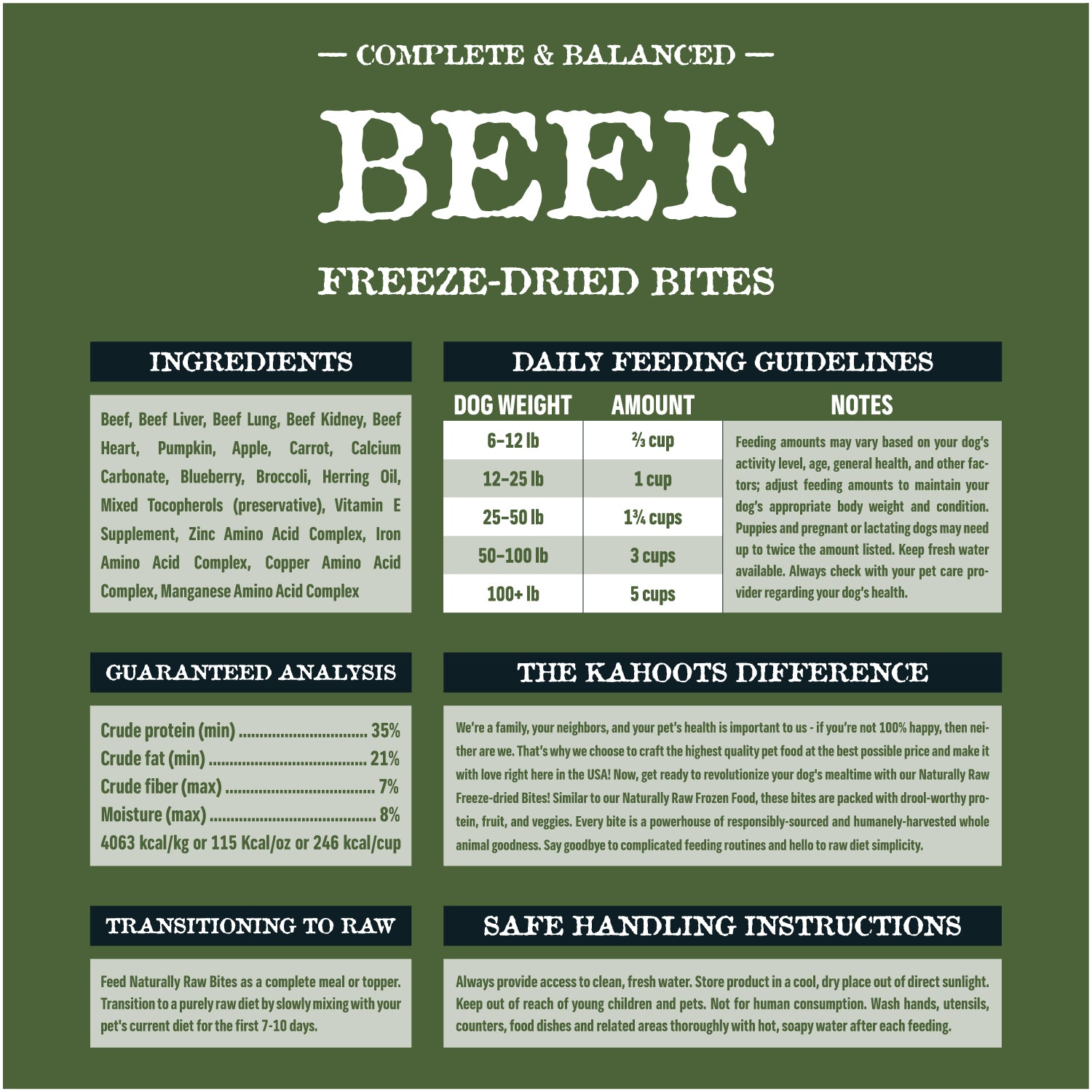 freeze-dried beef ingredients