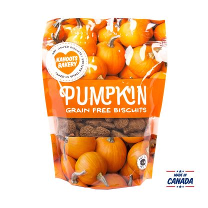 Pumpkin grain free biscuits made in Canada