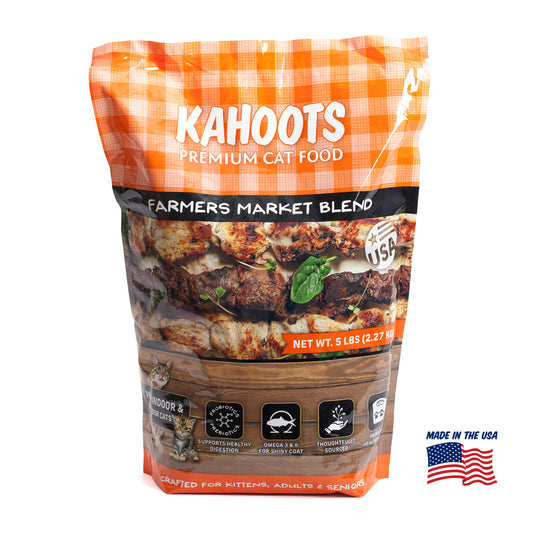 Kahoots farmers market blend cat kibble, made in the USA