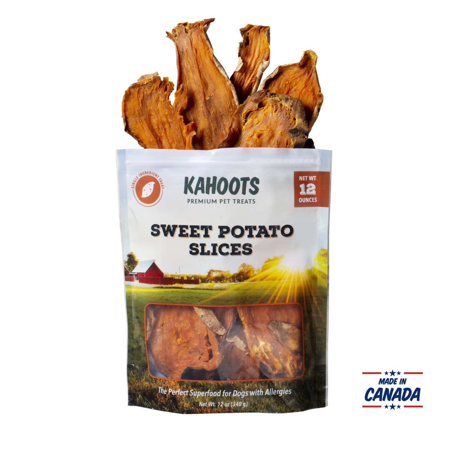 Sweet potato chews made in canada