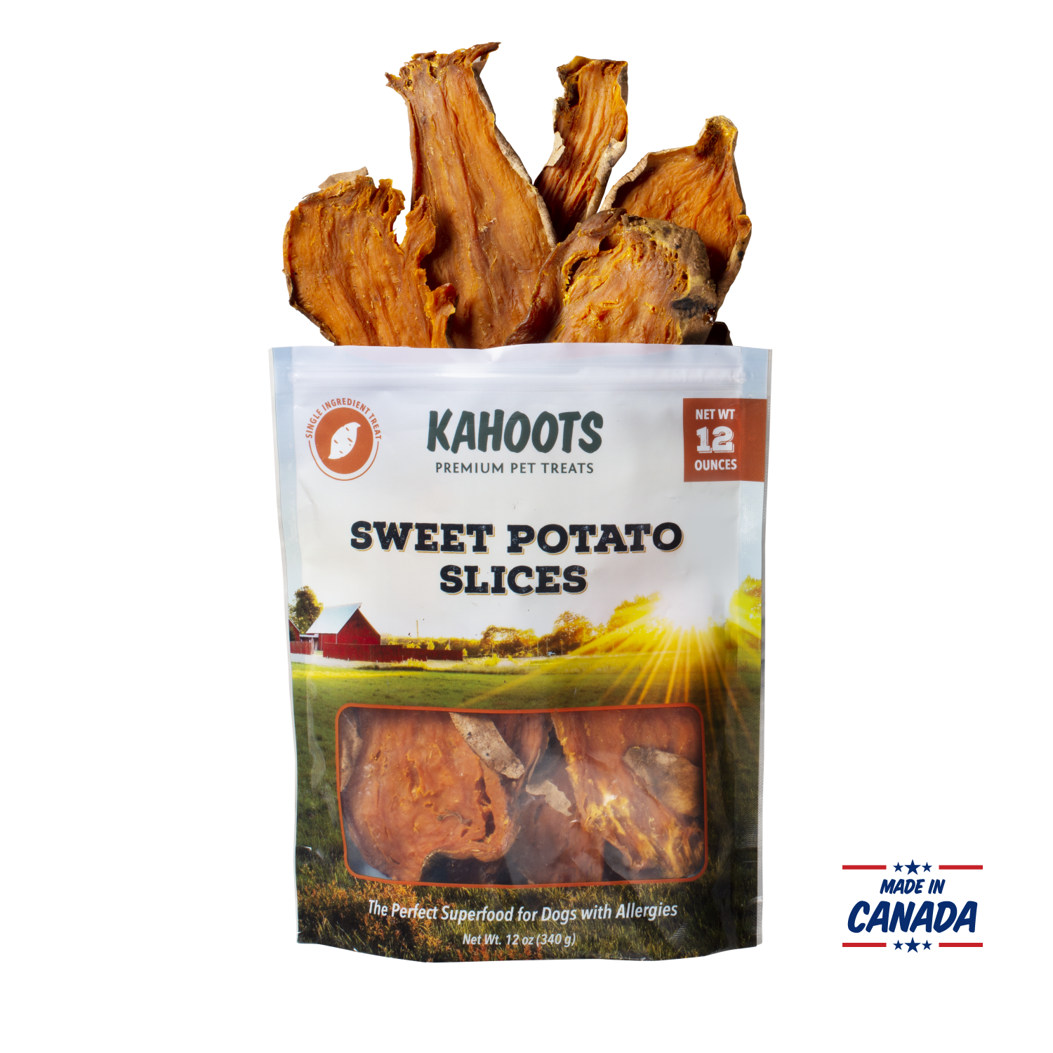 Sweet potato chews made in canada