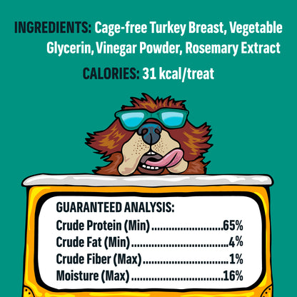 Ingredients and guaranteed analysis of turkey jerky