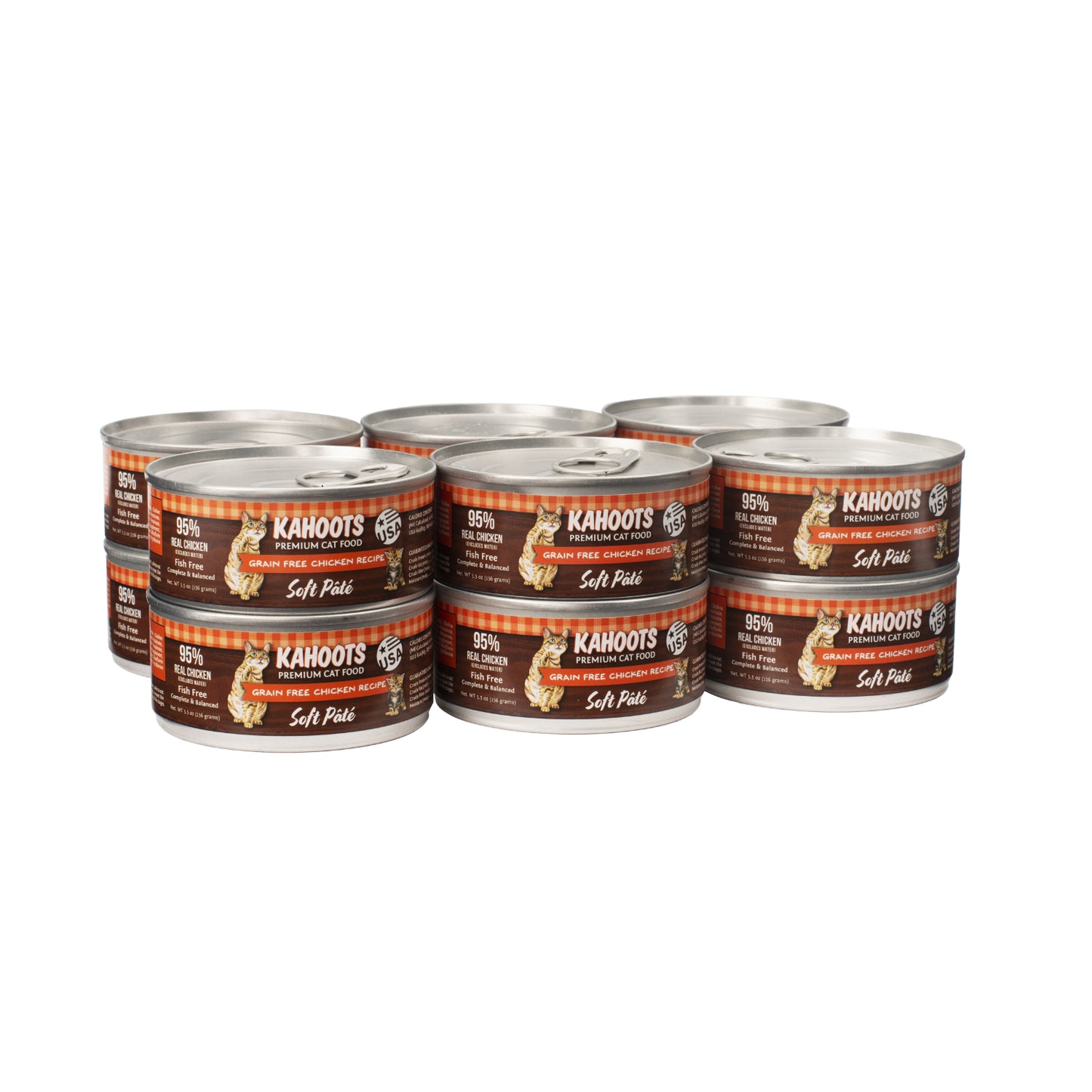 Case quantity of Soft Chicken pate wet cat food.