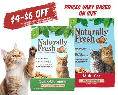 Cat litter bags with cat reaching for them