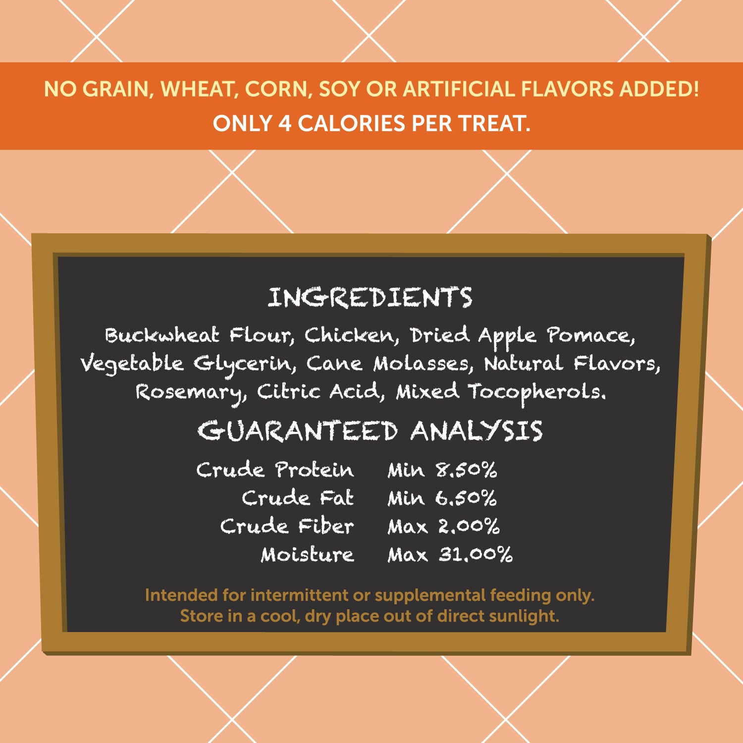 Kahoots dog treats tender bits rotisserie chicken ingredients back panel