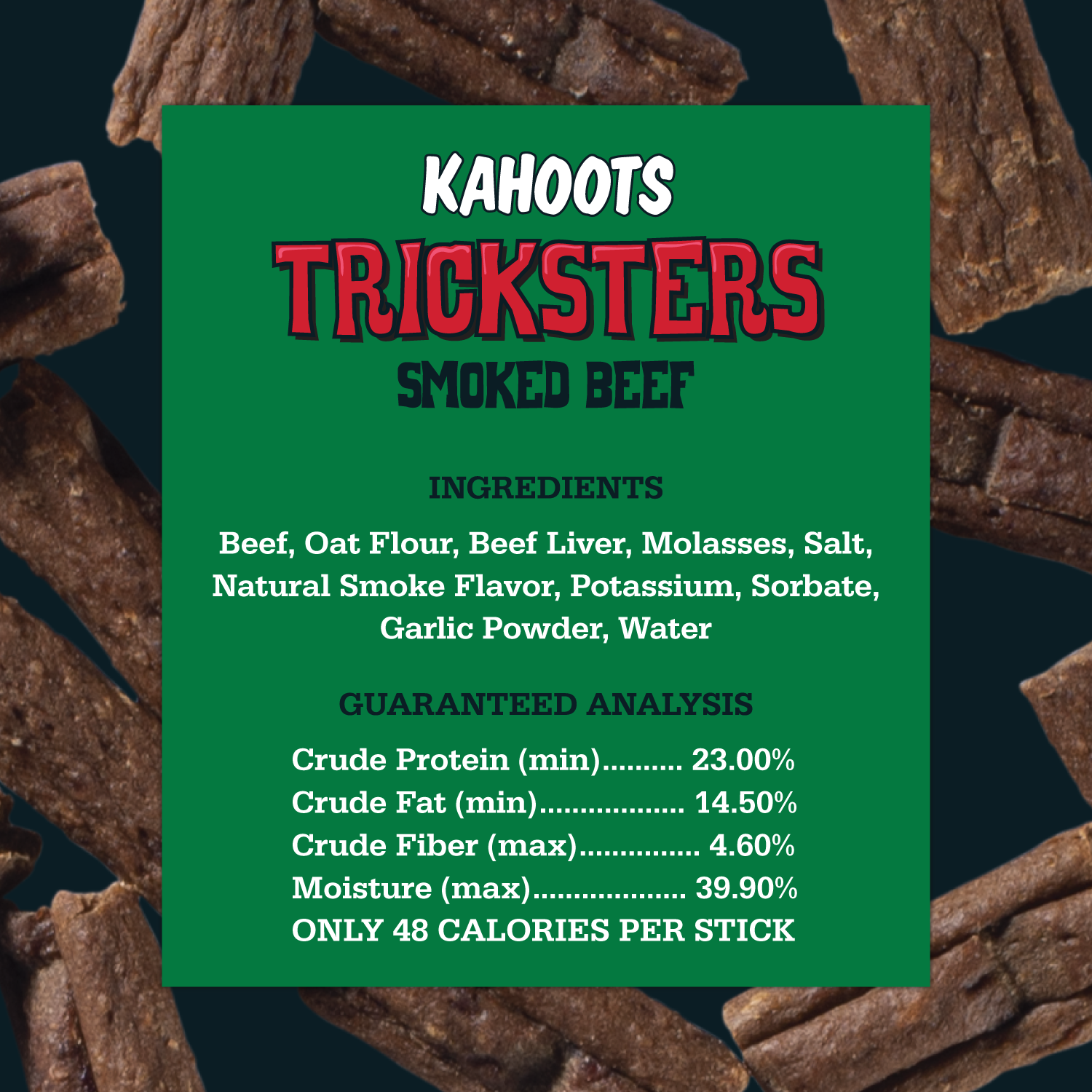 Kahoots Tricksters Smoked Beef Dog Treat ingredients