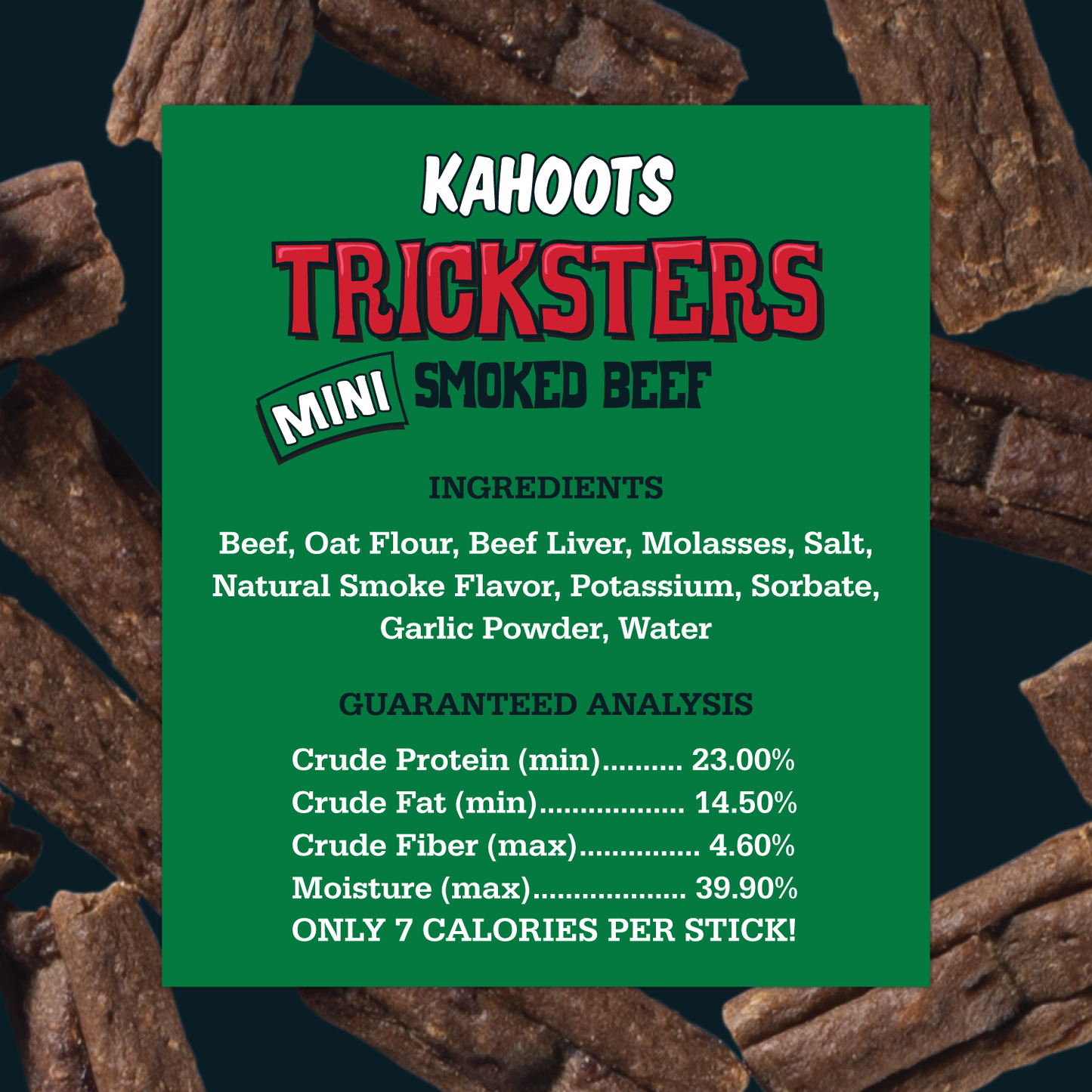 Kahoots Tricksters Mini Smoked Beef Dog Treat ingredients