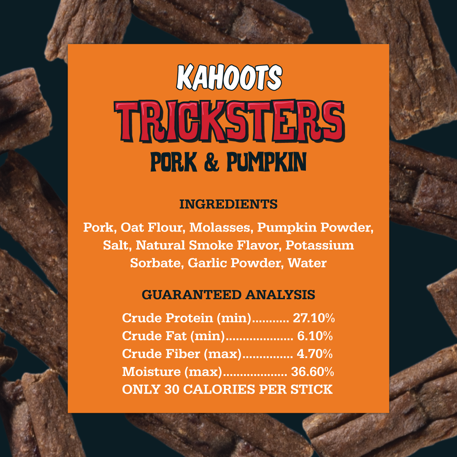 Kahoots Tricksters Pork and Pumpkin Dog Treat ingredients