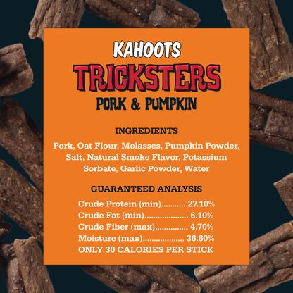 Kahoots Tricksters Pork and Pumpkin Dog Treat ingredients