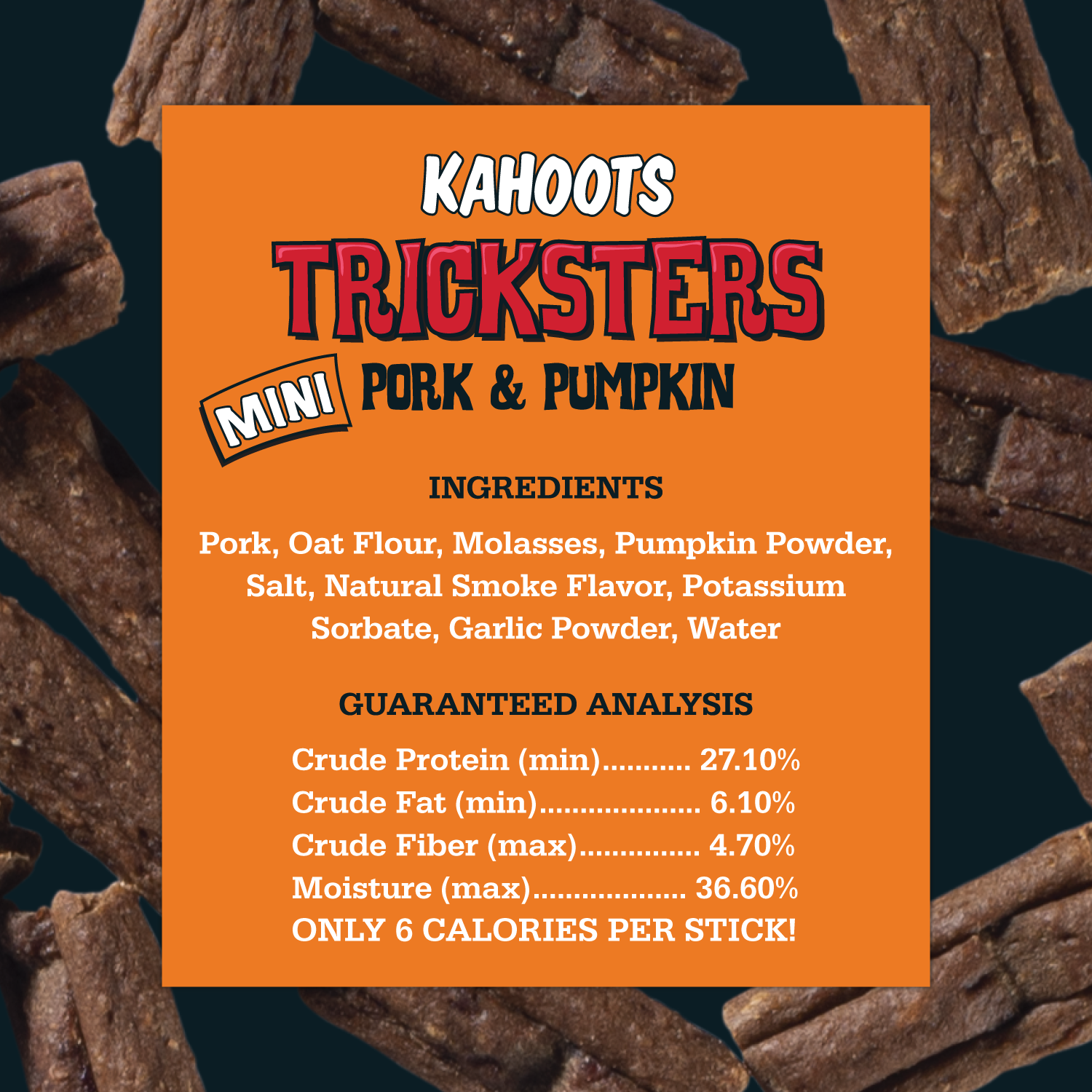 Kahoots Tricksters Mini Pork and Pumpkin Dog Treat ingredients