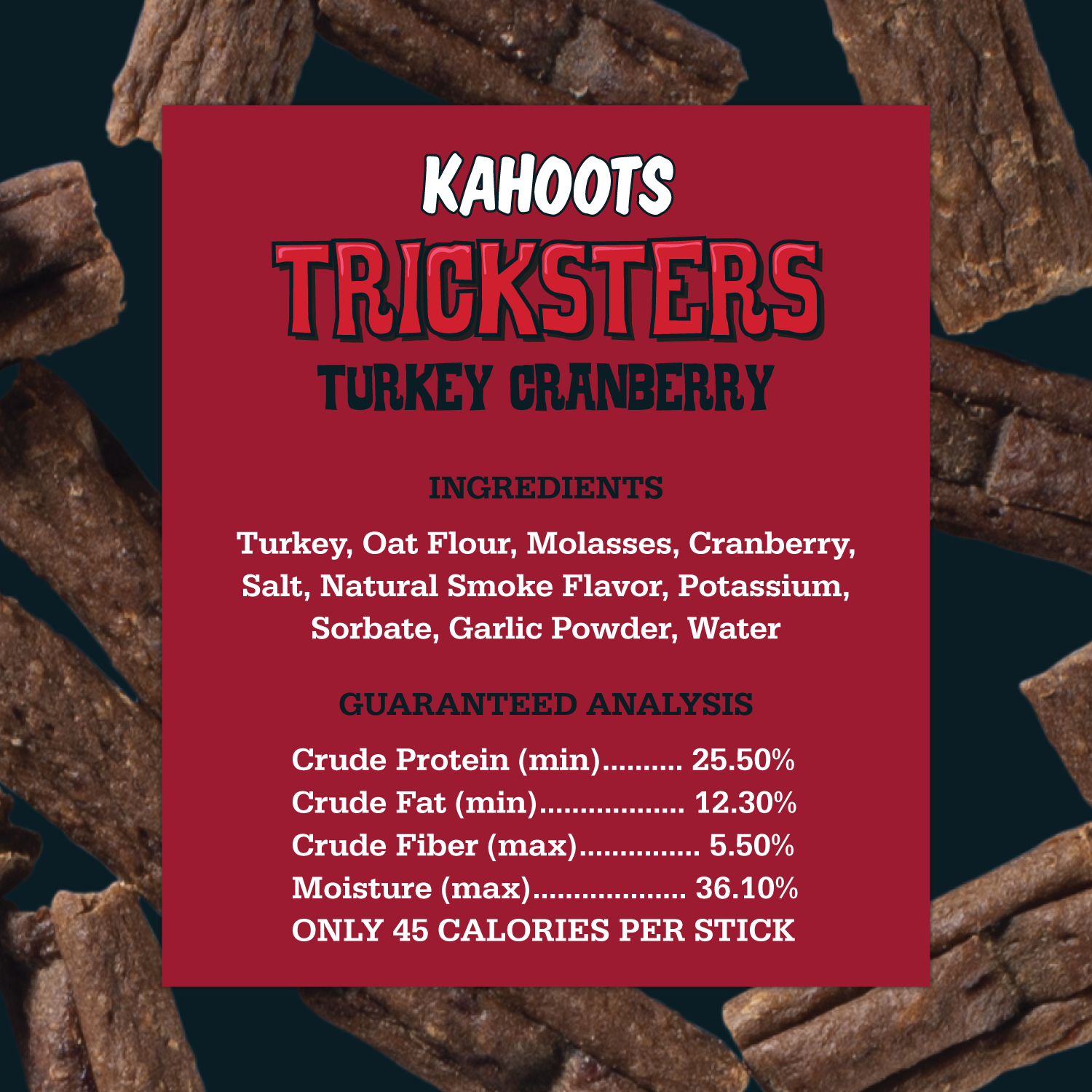 Kahoots Tricksters Turkey Cranberry Dog Treat ingredients