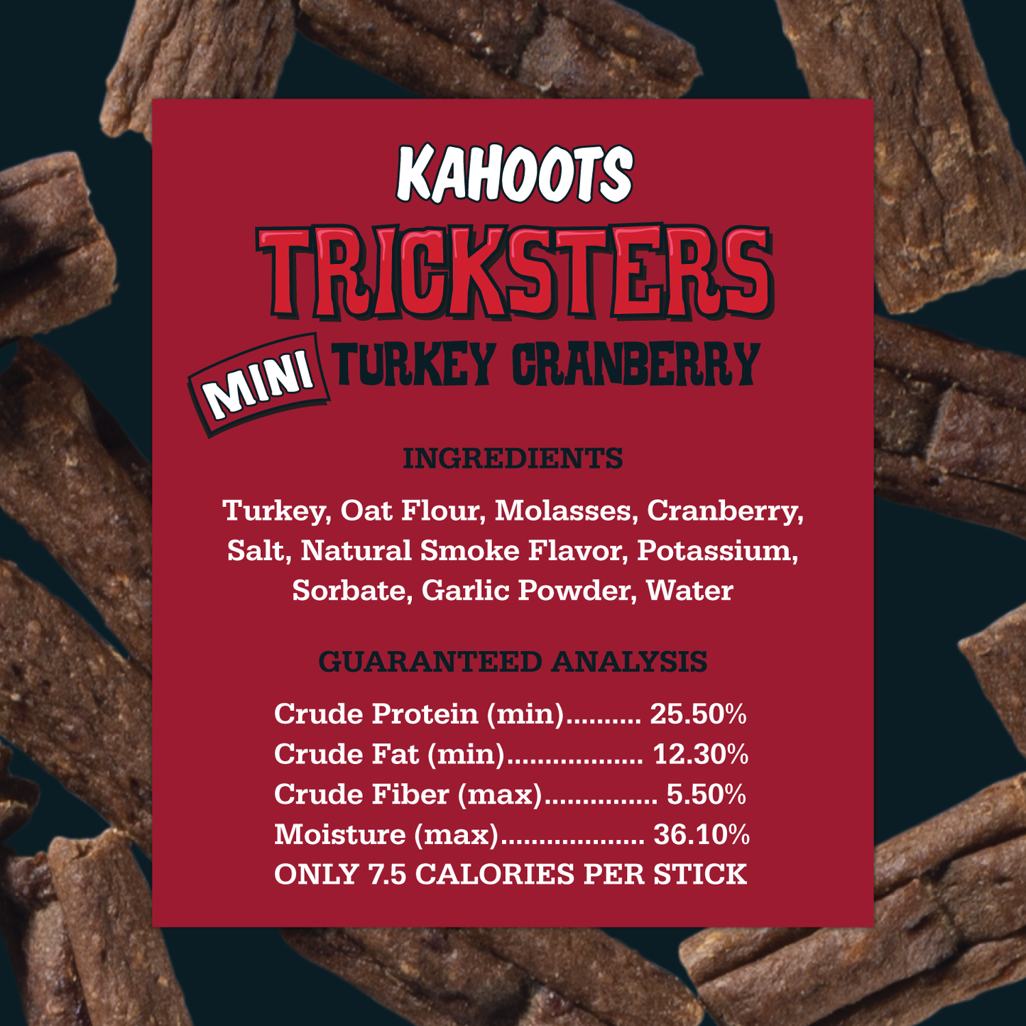 Kahoots Tricksters Mini Turkey Cranberry Dog Treat ingredients