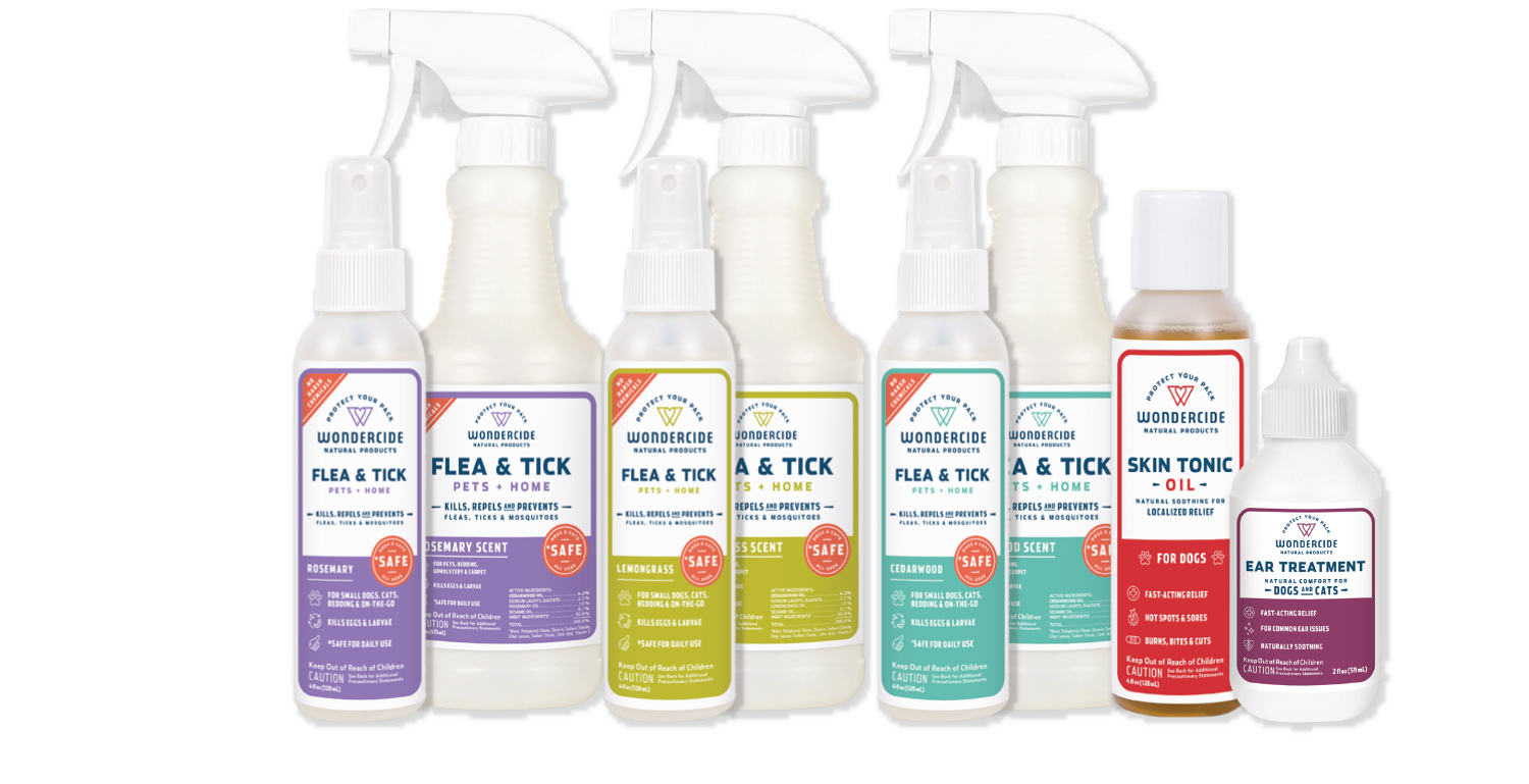 Lineup of wondercide pet pest control products