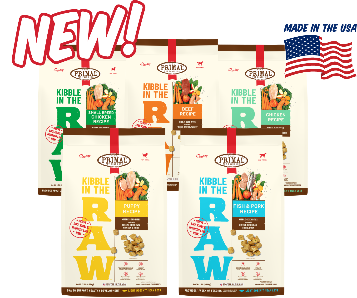 Primal, kibble in the raw product lineup