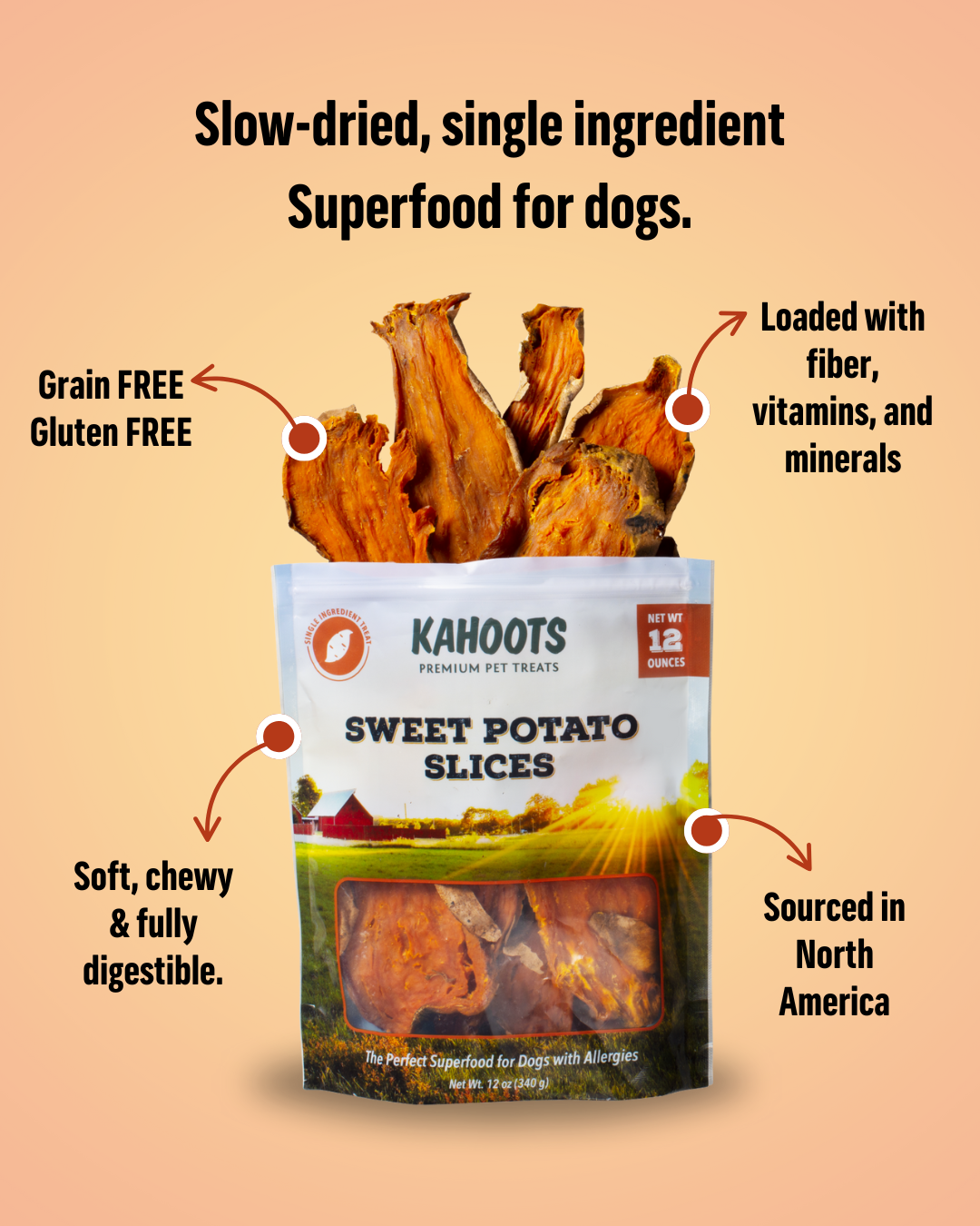 Kahoots Sweet Potato Chews Healthy Dog Treats