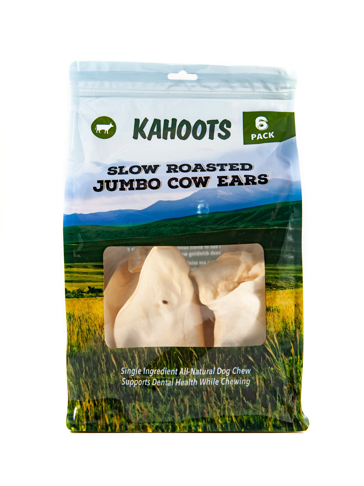 6 jumbo cow ears in a bag