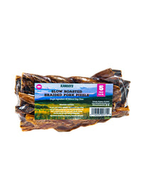 A bundle of braided pork pizzle