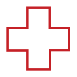 Outline of a medical cross. Pet Vaccinations Icon